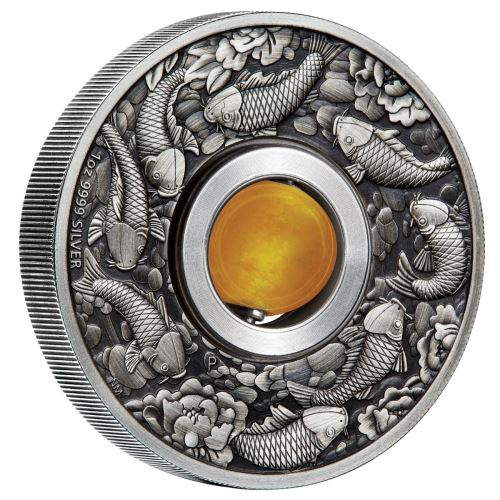 Perth-Mint-New-Release:-Good-Luck-Rotating-Charm-2018-1-Oz-Silver-Antiqued-Coin
